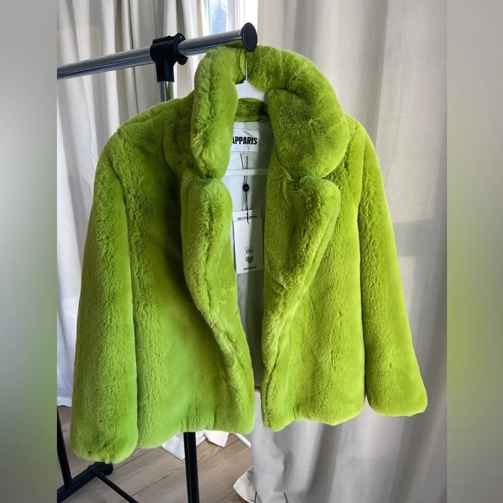 APPARIS LIME COLOR NEW BOLD STATEMENT JACKET - size S - Picture 5 of 5
